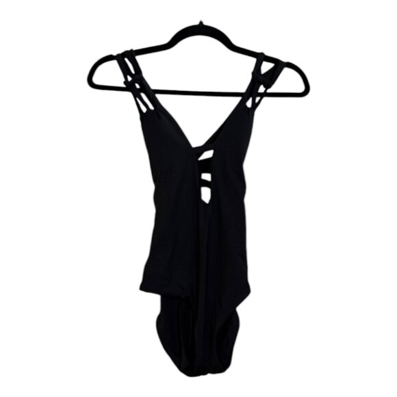BECCA  Black  Skylar Loop Plunge One-Piece Size Small - Picture 6 of 12